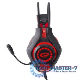 Słuchawki z mikrofonem gaming Deathstrike Czerwone