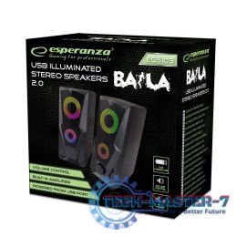 Głośnik 2,0 USB Led Rainbow Baila