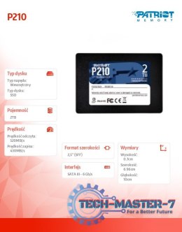 Dysk SSD 2TB P210 520/430 MB /s SATA III 2.5