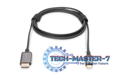 Kabel adapter HDMI 4K 30Hz na USB Typ C 3.1 metalowa obudowa HQ czarny 1.8m Kabel adapter HDMI 4K 30Hz na USB Typ C 3.1 metalowa obudowa HQ czarny 1.8m