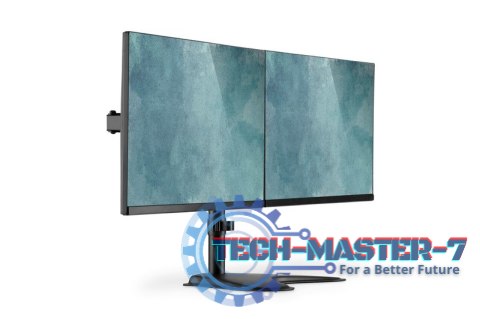 Stojak biurkowy podwójny z zaciskiem 2xLCD max. 32" max. Obciążenie 2x 8kg uchylno-obrotowy czarny Stojak biurkowy podwójny z zaciskiem 2xLCD max. 32" max. Obciążenie 2x 8kg uchylno-obrotowy czarny