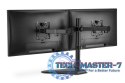 Stojak biurkowy podwójny z zaciskiem 2xLCD max. 32" max. Obciążenie 2x 8kg uchylno-obrotowy czarny