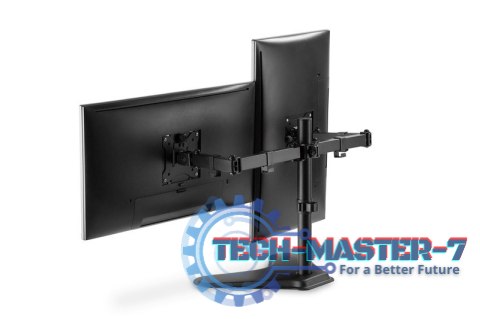 Stojak biurkowy podwójny z zaciskiem 2xLCD max. 32" max. Obciążenie 2x 8kg uchylno-obrotowy czarny Stojak biurkowy podwójny z zaciskiem 2xLCD max. 32" max. Obciążenie 2x 8kg uchylno-obrotowy czarny