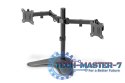 Stojak biurkowy podwójny z zaciskiem 2xLCD max. 32" max. Obciążenie 2x 8kg uchylno-obrotowy czarny