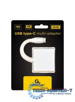 Adapter USB typ C srebrny USB C, USB A 3.0, HDMI