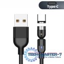 Magnetyczny kabel USB C 3w1 1m kątowy MCE474