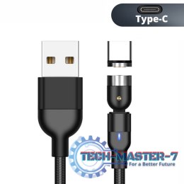 Magnetyczny kabel USB C 3w1 1m kątowy MCE474