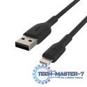 PVC USB-A to Lig htning 1m Black