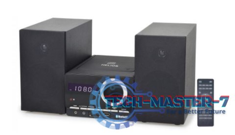 Wieża HELIOS Bluetooth CD USB Pilot Czarna