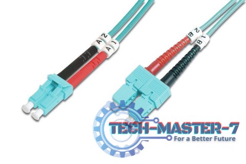 Patchcord światłowodowy FO LC-SC MM 50/125 OM3 duplex LSOH 3m
