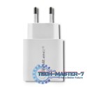 Ładowarka sieciowa | 18W | 5-12V | 1.5-3A | USB typ C PD | USB QC 3.0 | Biała