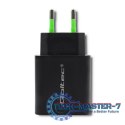 Ładowarka sieciowa | 18W | 5-12V | 1.5-3A | USB typ C PD | USB QC 3.0 | Czarna