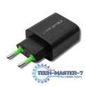 Ładowarka sieciowa | 18W | 5-12V | 1.5-3A | USB typ C PD | USB QC 3.0 | Czarna