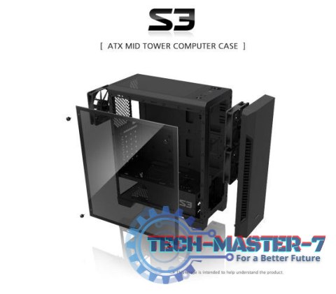 Obudowa S3 TG ATX Mid Tower PC Case TG fan x3 Obudowa S3 TG ATX Mid Tower PC Case TG fan x3
