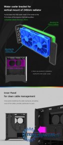 Obudowa S5 Black ATX Mid Tower PC Case RGB fan TG