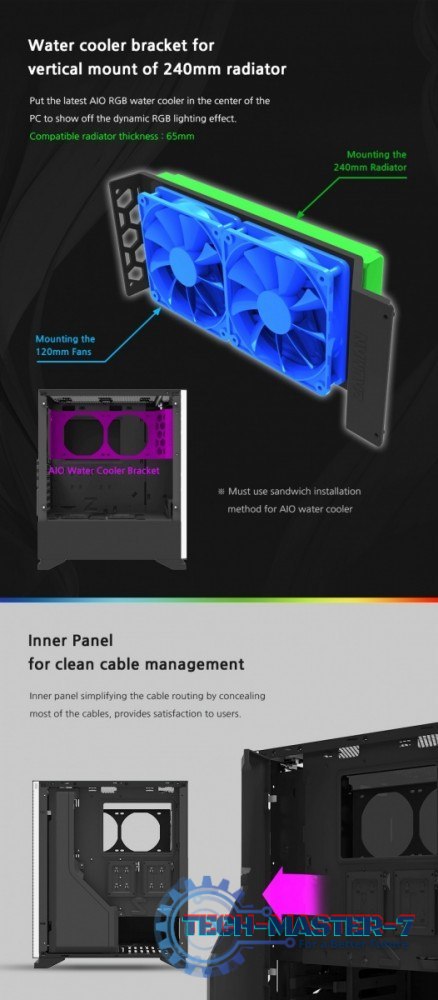 Obudowa S5 Black ATX Mid Tower PC Case RGB fan TG Obudowa S5 Black ATX Mid Tower PC Case RGB fan TG