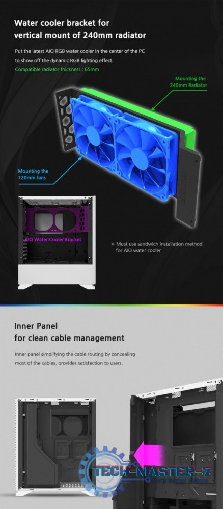 Obudowa S5 WHITE ATX Mid Tower PC Case RGB fan TG Obudowa S5 WHITE ATX Mid Tower PC Case RGB fan TG