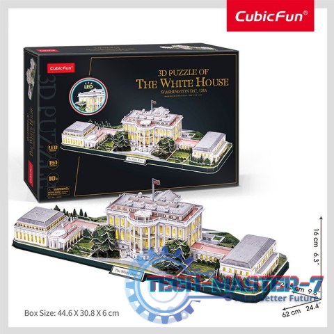 Puzzle 3D LED Biały Dom Puzzle 3D LED Biały Dom