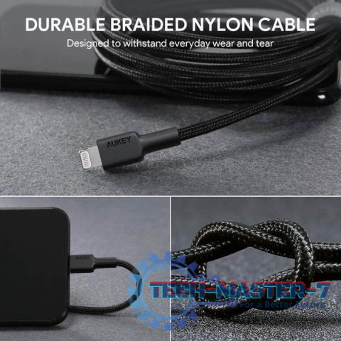 CB-AL05 nylonowy kabel Quick Charge Lightning-USB | 2m | certyfikat MFi Apple CB-AL05 nylonowy kabel Quick Charge Lightning-USB | 2m | certyfikat MFi Apple
