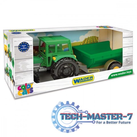 Farmer traktor z przyczepą w kartonie