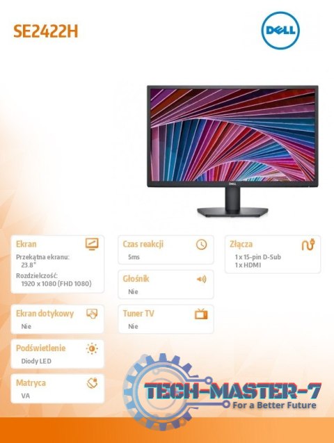 Monitor SE2422H 23.8 cali LED 1920x1080/HDMI/VGA/3Y Monitor SE2422H 23.8 cali LED 1920x1080/HDMI/VGA/3Y