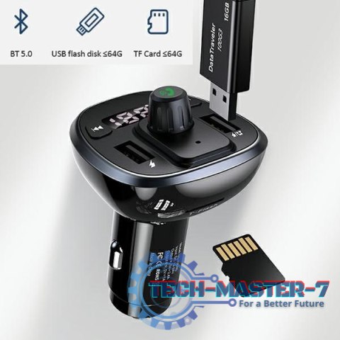 Zestaw głośnomówiący C21 z transmiterem FM MP3 Bluetooth 2xUSB 3,4A Zestaw głośnomówiący C21 z transmiterem FM MP3 Bluetooth 2xUSB 3,4A
