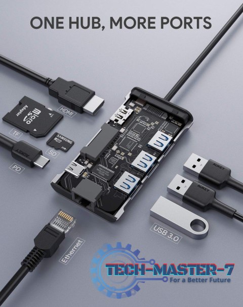 CB-C91 aluminiowy HUB USB-C | 8w1 | RJ45 Ethernet 10/100/1000Mbps | 3xUSB 3.1 | HDMI 4k@30Hz | SD i micro SD | USB-C Power Deliv CB-C91 aluminiowy HUB USB-C | 8w1 | RJ45 Ethernet 10/100/1000Mbps | 3xUSB 3.1 | HDMI 4k@30Hz | SD i micro SD | USB-C Power Deliv