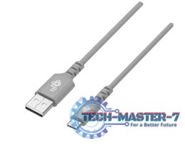 Kabel USB-USB C 2m silikonowy szary Quick Charge