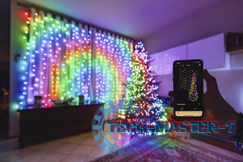 Inteligentna kurtyna Curtain 210 LED RGB+W 1,5/2,1m, przezroczysty przewód Inteligentna kurtyna Curtain 210 LED RGB+W 1,5/2,1m, przezroczysty przewód