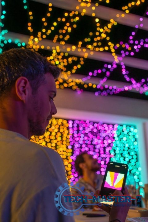 Inteligentna kurtyna Curtain 210 LED RGB+W 1,5/2,1m, przezroczysty przewód Inteligentna kurtyna Curtain 210 LED RGB+W 1,5/2,1m, przezroczysty przewód