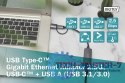 Karta sieciowa przewodowa USB 3.1 Typ C + USB A do 1x RJ45 2.5 Gigabit Ethernet 10/100/1000/2500Mbps