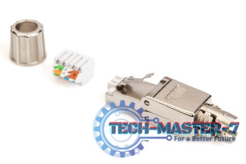Wtyk modularny RJ45 kat.6A, PoE++, 10GbE, STP, ekranowany, beznarzędziowy, zakręcany, metalowy, AWG 26-22, dł.50mm Wtyk modularny RJ45 kat.6A, PoE++, 10GbE, STP, ekranowany, beznarzędziowy, zakręcany, metalowy, AWG 26-22, dł.50mm