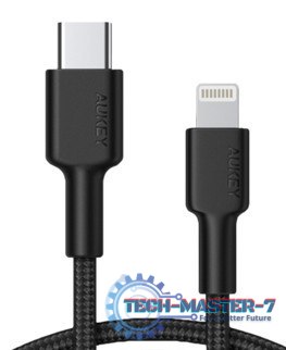 CB-CL02 Black nylonowy kabel Lightning-USB C | USB Power Delivery USB-PD | 1.2m | certyfikat MFi Apple