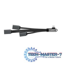 Hub USB 3.2, USB-C/M 90, do 3xUSB-A/F, 0.15m