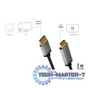 Kabel DisplayPort 4K/60 Hz,DP do HDMI aluminiowy 2m