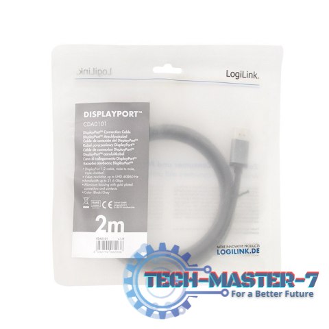 Kabel DisplayPort 4K/60 Hz,DP/M do DP/M aluminium 2m Kabel DisplayPort 4K/60 Hz,DP/M do DP/M aluminium 2m