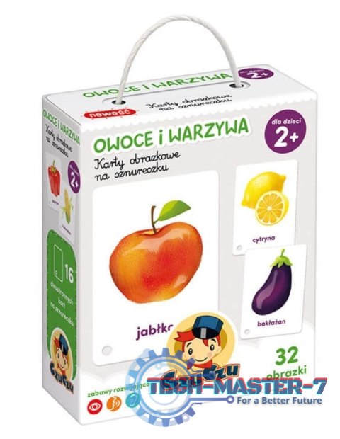 Karty obrazkowe na sznurku - Owoce i warzywa