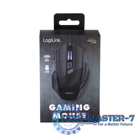 Optyczna mysz gamingowa 2400 dpi, Czarna Optyczna mysz gamingowa 2400 dpi, Czarna