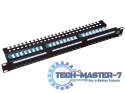 Patch panel UTP kat.5e 24 porty LSA z półką 1U