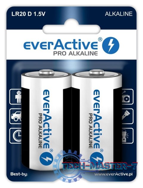 Baterie EVERACTIVE Alkaliczna D 17500mAh 2 szt. EVLR20-PRO