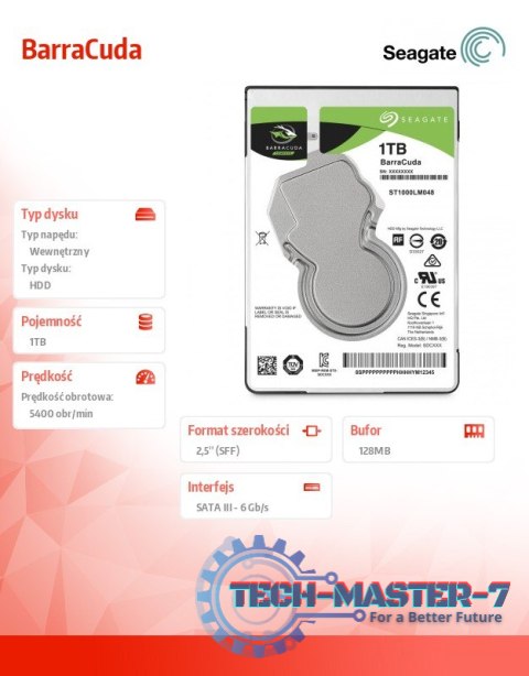 Dysk twardy SEAGATE Barracuda 1 TB 2.5" ST1000LM048 Dysk twardy SEAGATE Barracuda 1 TB 2.5" ST1000LM048