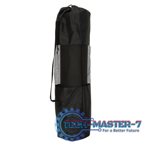 Mata do ćwiczeń jogi gimnastyczna treningowa fitness karimata gruba 1,5cm czarna + pokrowiec Mata do ćwiczeń jogi gimnastyczna treningowa fitness karimata gruba 1,5cm czarna + pokrowiec