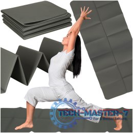 Mata fitness gimnastyczna do ćwiczeń jogi pilatesu fitness joga składana 183x61x0,4 cm szara