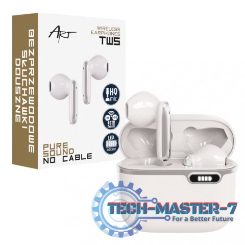Słuchawki Bluetooth z HQ mikrofonem TWS (USB-C) Białe