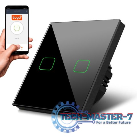 Dotykowy włącznik światła podwójny Wi-Fi SMART MCE717B Czarny