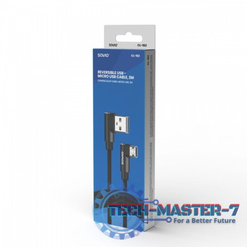 Kabel z dwustronnym złączem USB Micro USB - USB A 2m, CL-162 Kabel z dwustronnym złączem USB Micro USB - USB A 2m, CL-162