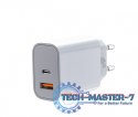Ładowarka sieciowa 2x3A USB C + USB A Power Delivery biała