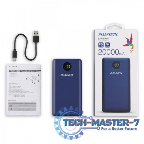 Powerbank P20000QCD 20000mAh Niebieski QC/PD Powerbank P20000QCD 20000mAh Niebieski QC/PD