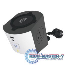 Przedłużacz 2x2P+Z Indukcja USB A/C 2m