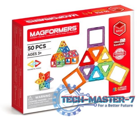 Klocki magnetyczne Basic 50 elementów
